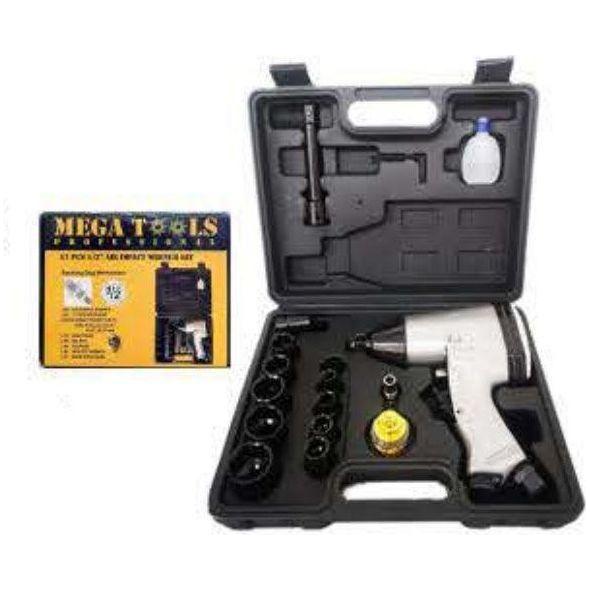 Mega AIRIMPW12 17pcs Pneumatic Air Impact Wrench Set 1/2 Mega AIRIMPW12 17pcs Pneumatic Air Impact Wrench Set 1/2